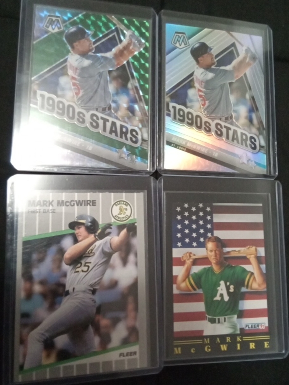 Mark McGwire Baseball Card Lot — Green and Silver Accents